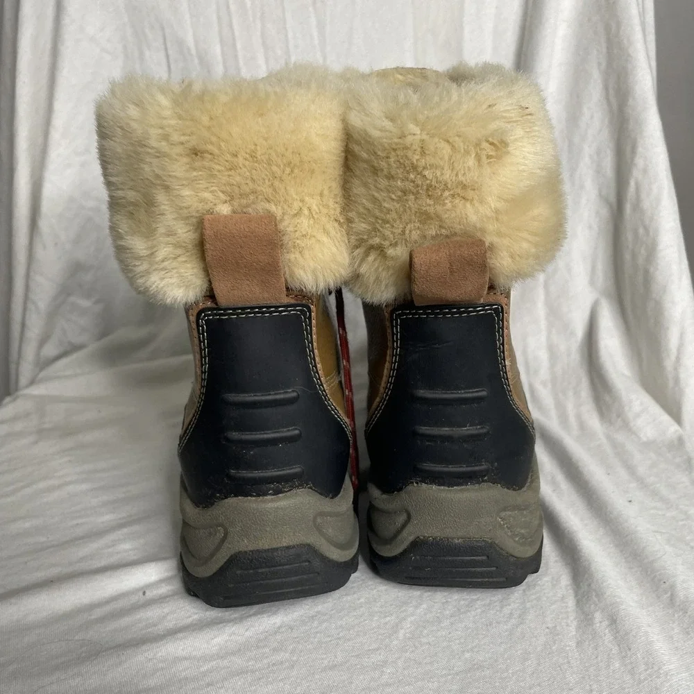 Clarks Mazlyn Arctic Womens Sz 7.5 Duck Boots Brown‎ Insulated Faux Fur